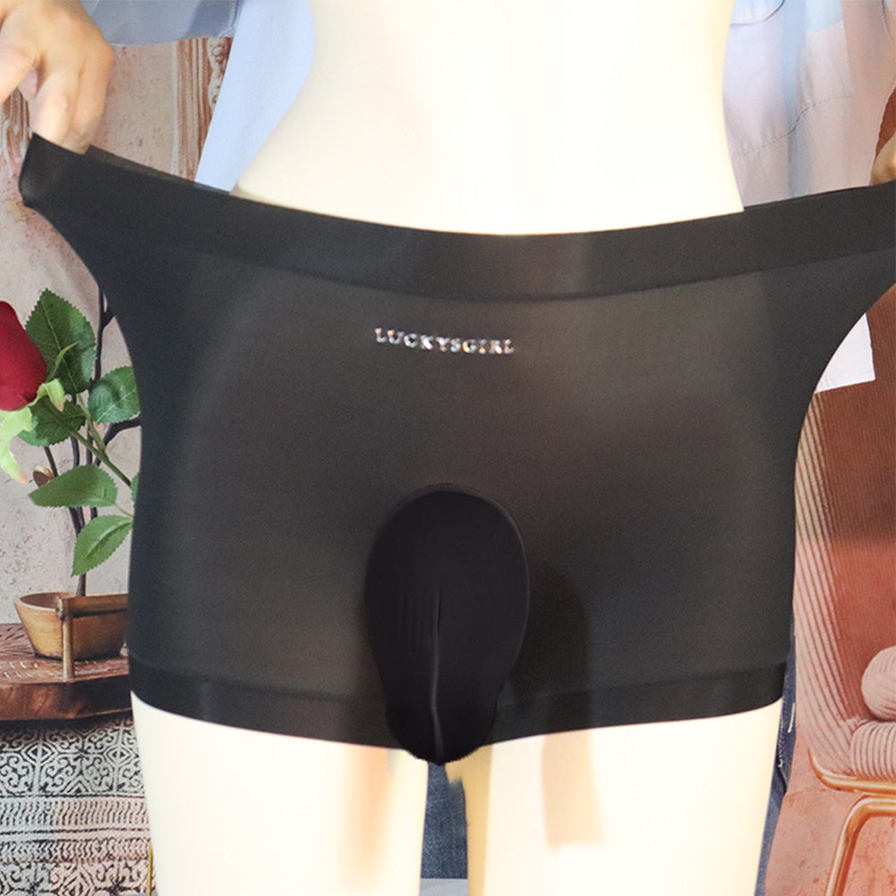 Men's Traceless Ventilation Sexy Bag Egg Boxer Silky Underwear