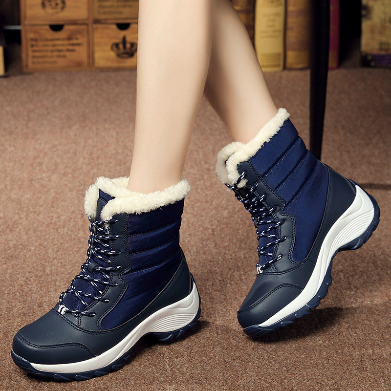 Plus velvet high-top women's shoes waterproof snow boots