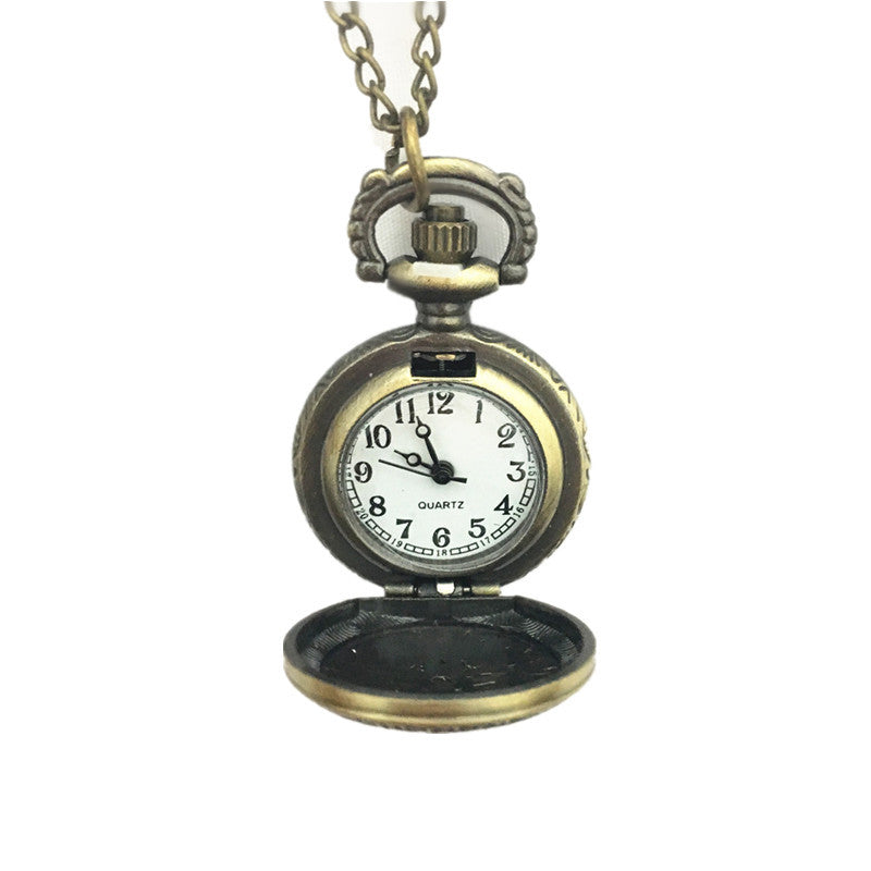 Colorful drip owl vintage pocket watch