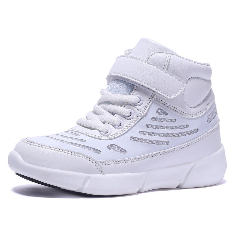 Flying Woven High-top Velcro Casual Shoes Fluorescent Shoes Led Luminous Shoes