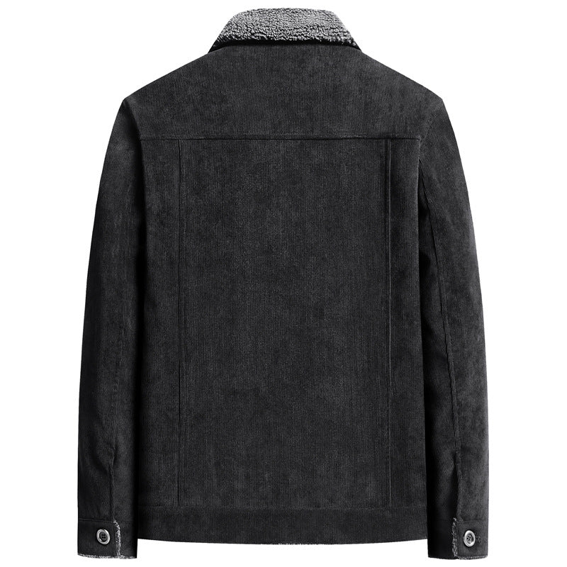 Men's Fleece-lined Cotton Workwear Casual Jacket Coat Lambswool