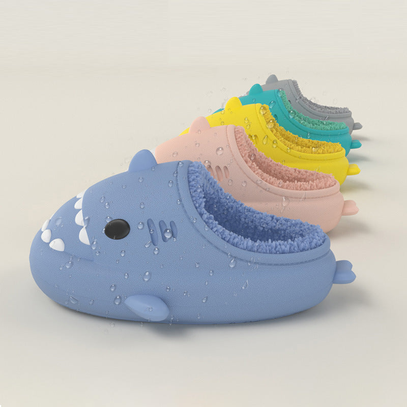 Shark Shoes For Child Cute Waterproof Warm Slippers Home Shoes Kids