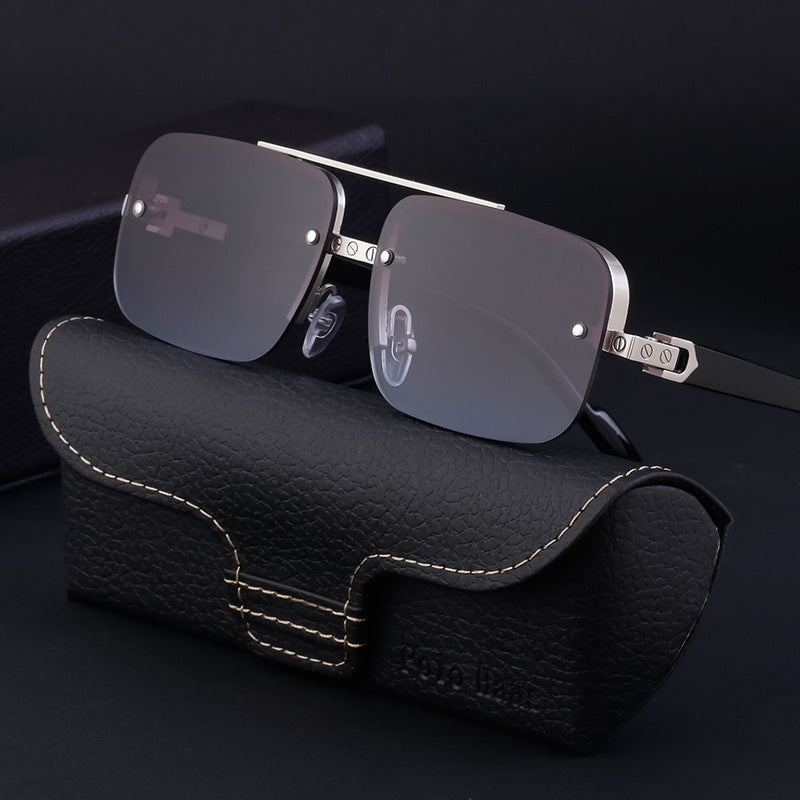 European And American Retro Metal Double Beam Sunglasses